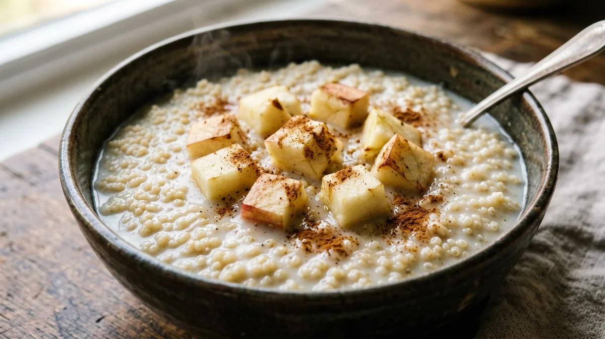 Quinoa porridge with apple and cinnamon