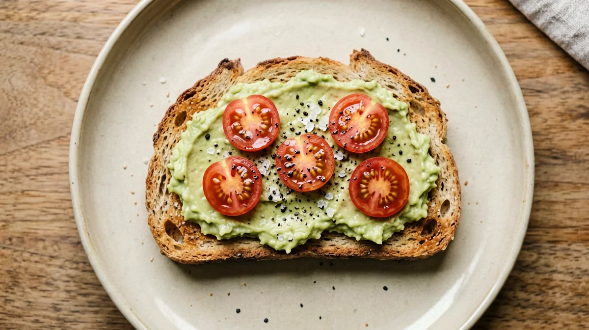 Toast integrale con avocado e pomodorini