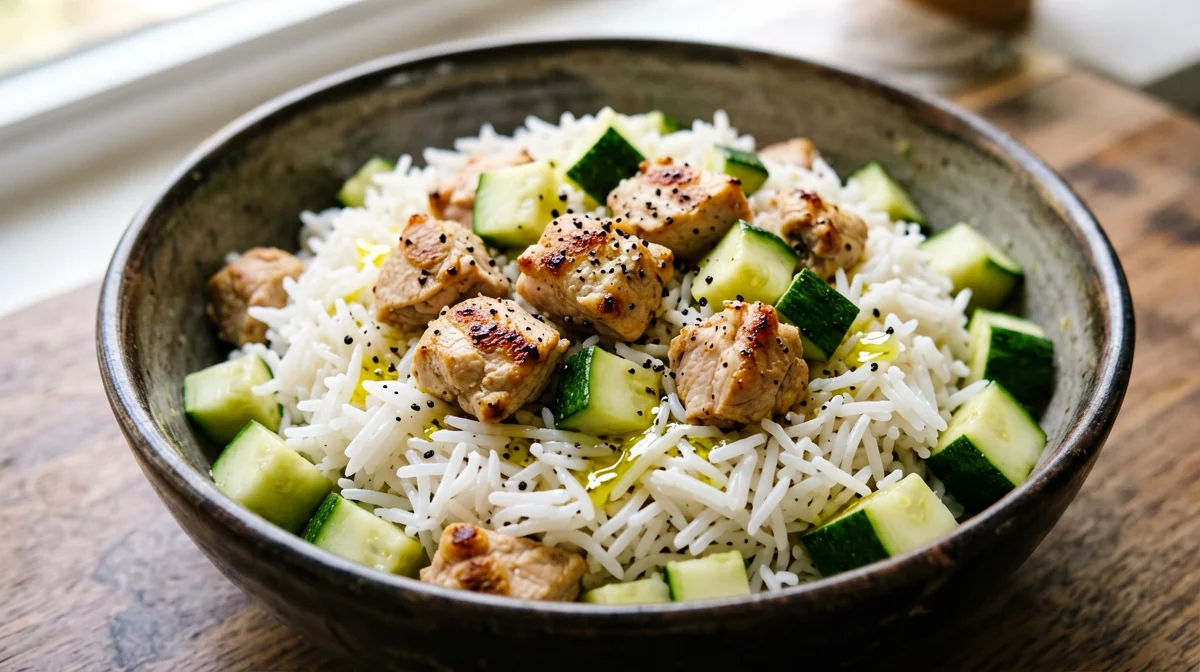 Riso basmati con pollo e zucchine