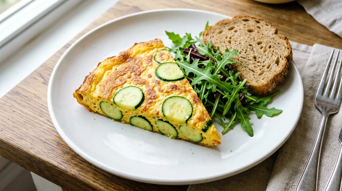 Zucchini frittata with salad