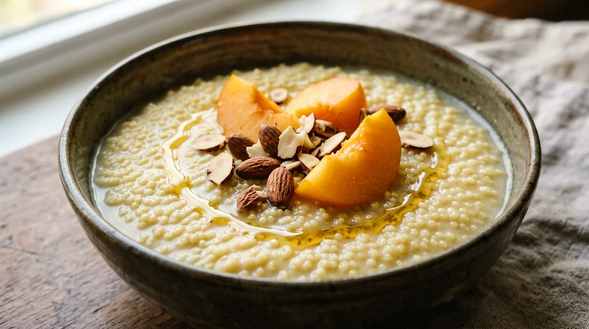 Millet porridge with apricots and almonds