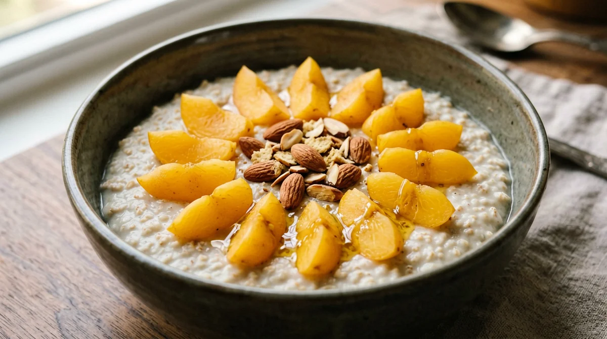Porridge con nespole e mandorle tostate