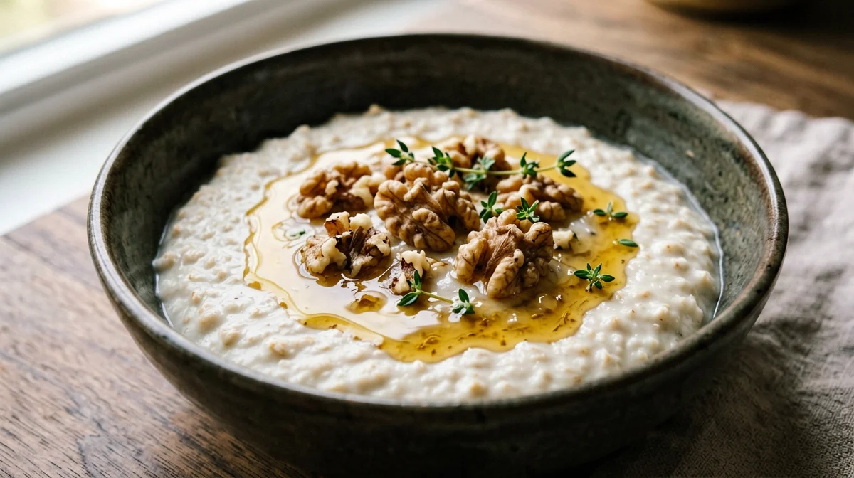 Porridge al latte di capra con miele e noci