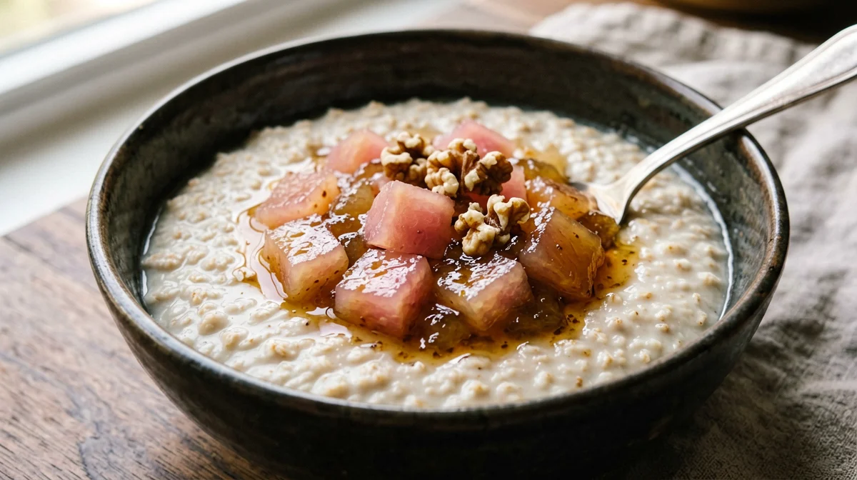 Porridge with quince compote