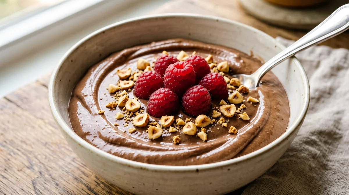 Crema di quark al cacao con lamponi