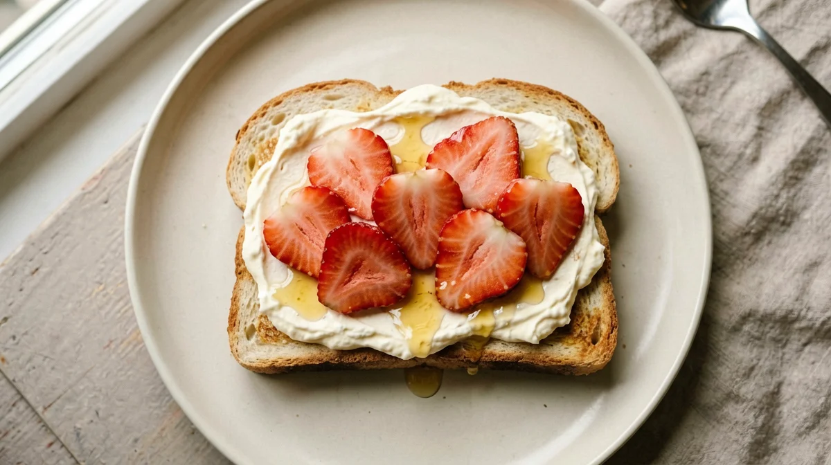 Pane tostato con mascarpone e fragole