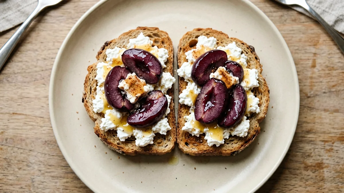 Pane integrale con fiocchi di latte e prugne cotte