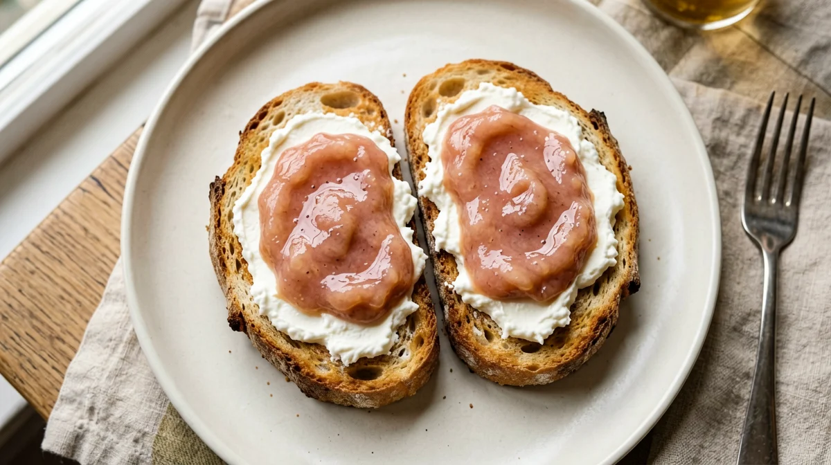 Toast with ricotta and quince compote