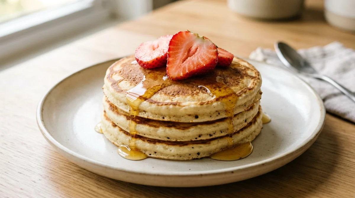 Pancake integrali allo yogurt con fragole