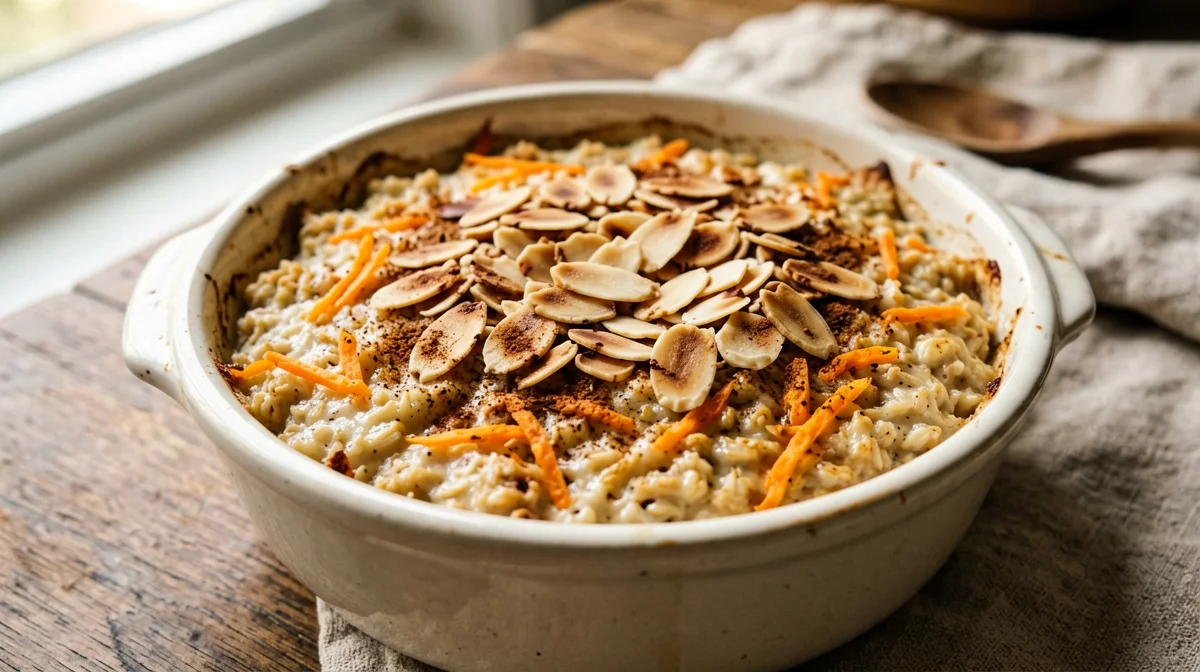 Avena al forno alle carote e mandorle