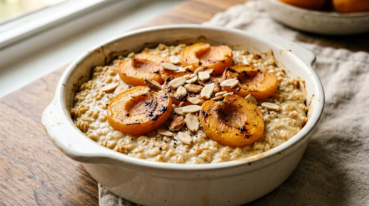 Avena al forno con albicocche e mandorle