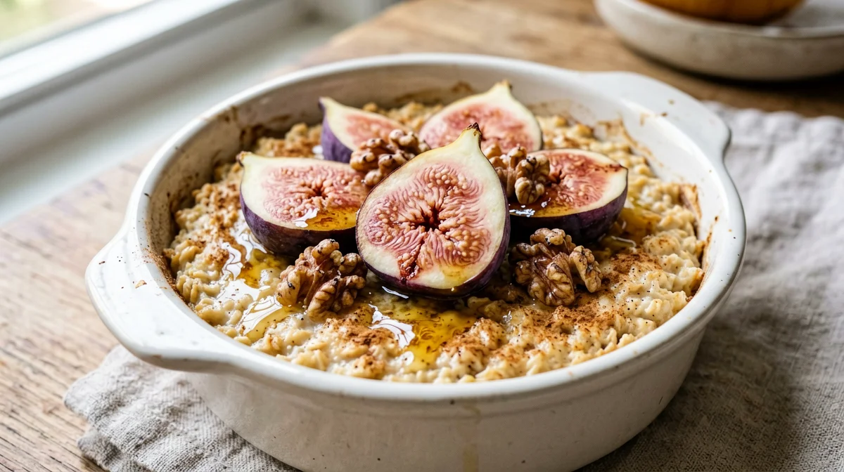 Avena al forno con fichi e noci