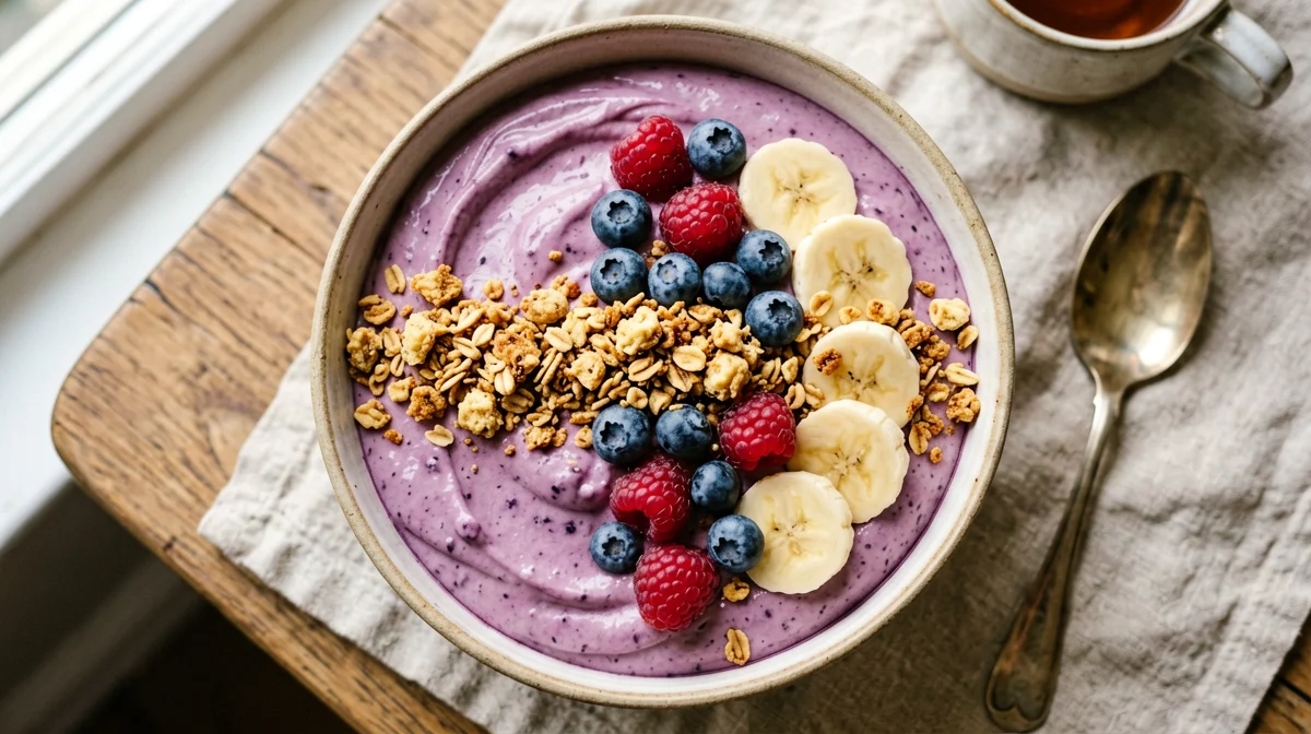 Blended berry and skyr bowl