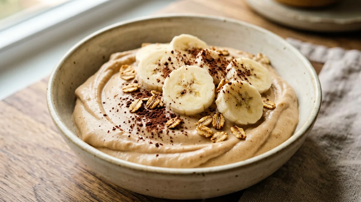 Peanut butter skyr cream with banana