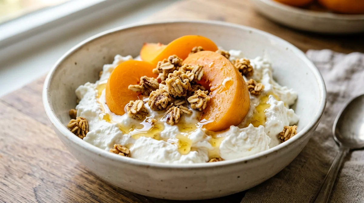 Fiocchi di latte con granola e albicocche
