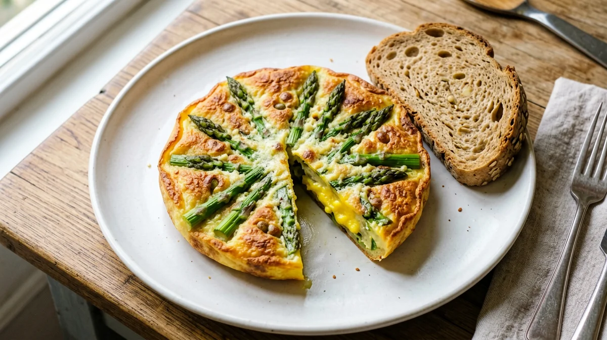 Frittatina al forno con asparagi e grana