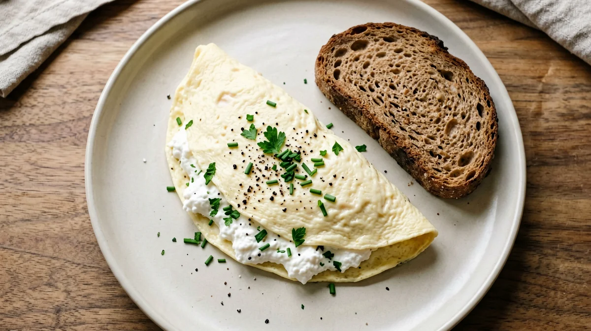 Egg-white omelette with quark and fine herbs