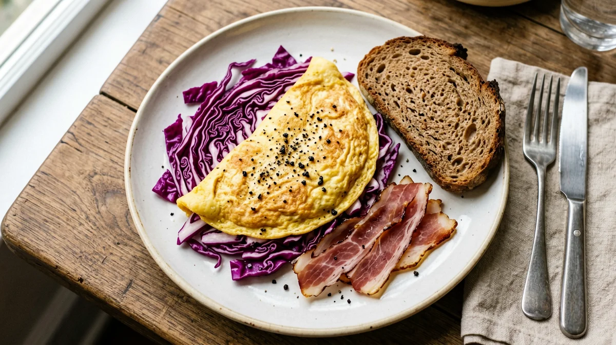 Omelette con speck e radicchio