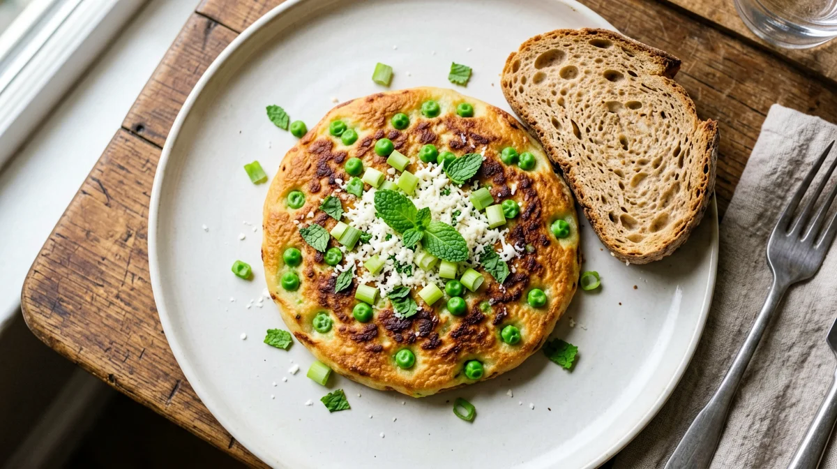 Pea and mint frittata