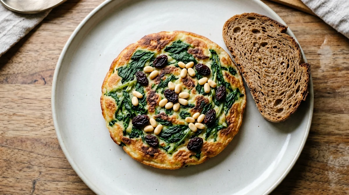 Chard and raisin frittata
