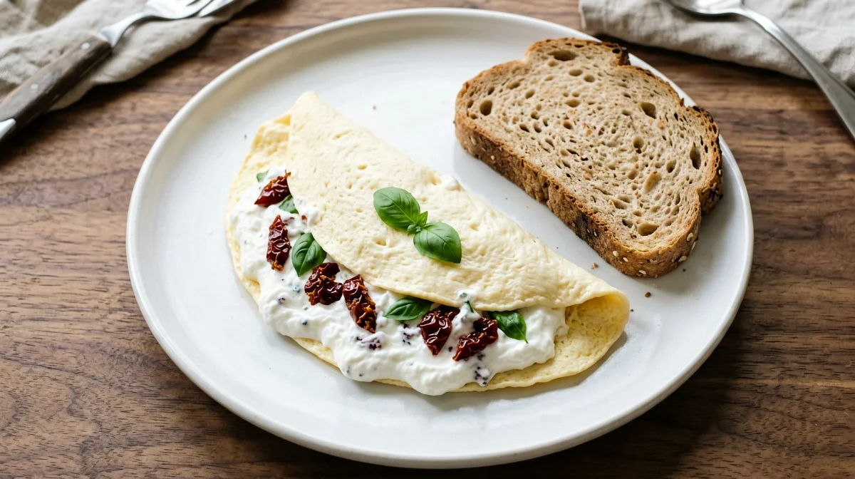 Egg-white omelette with ricotta and sun-dried tomatoes