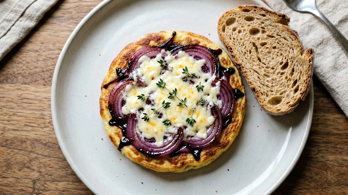 Caramelised red onion and thyme frittata