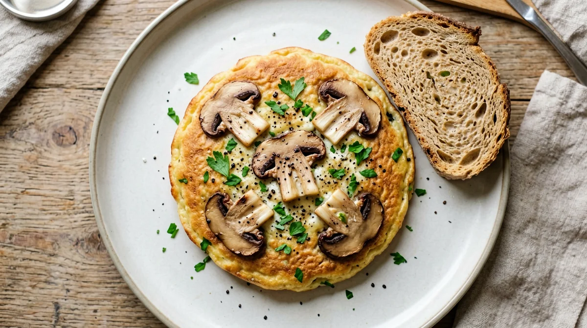 Porcini and parsley frittata