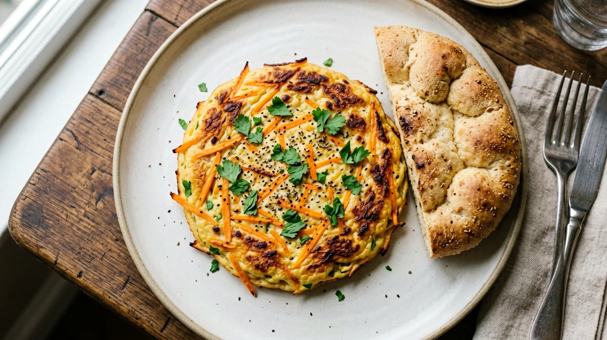 Carrot, cumin and coriander frittata
