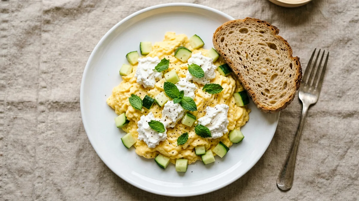 Uova strapazzate con zucchine e ricotta