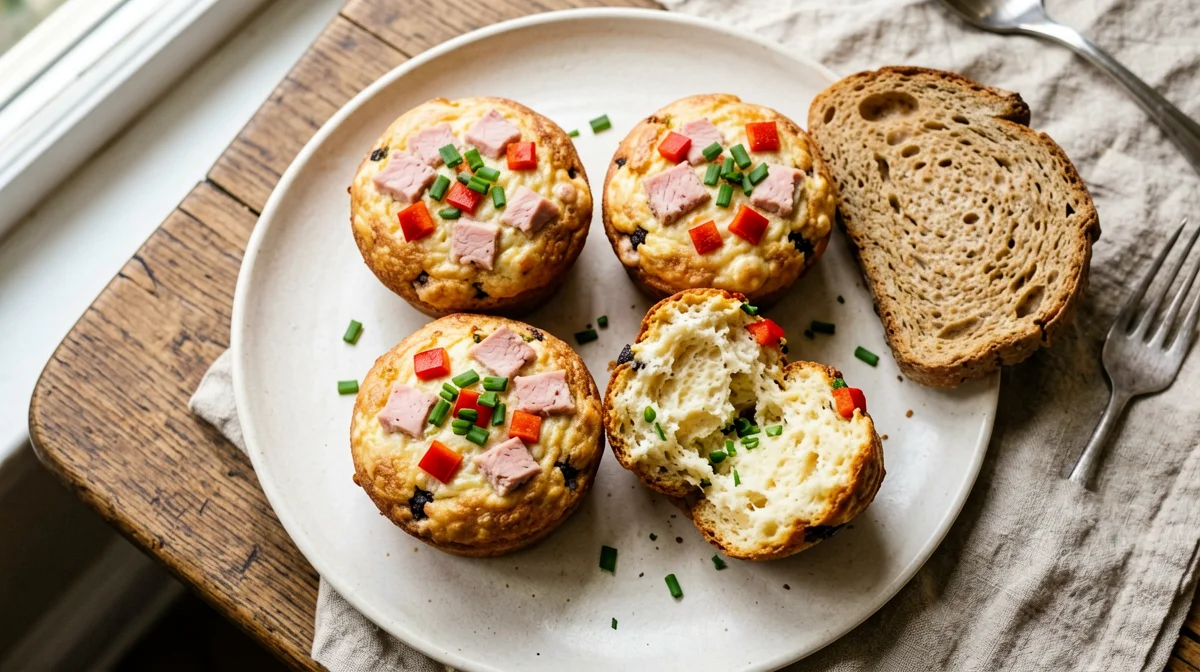 Muffin salati di albumi, tacchino e peperoni