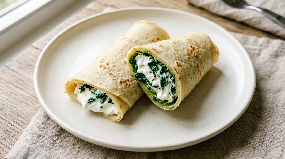 Crespelle di albumi con ricotta e spinaci
