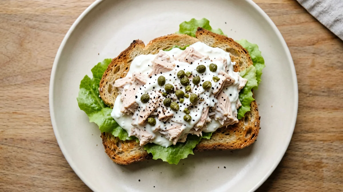 Toast con tonno, yogurt e capperi