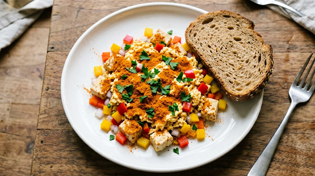 Tofu strapazzato con peperoni e paprika