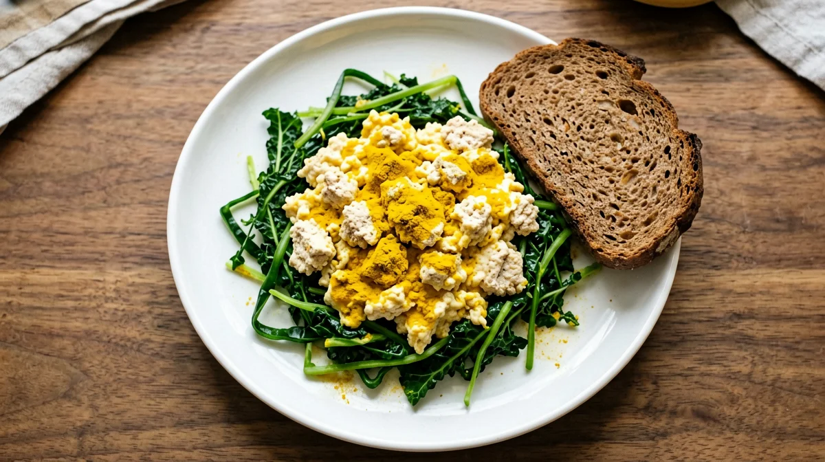 Tofu strapazzato con cavolo nero e curcuma