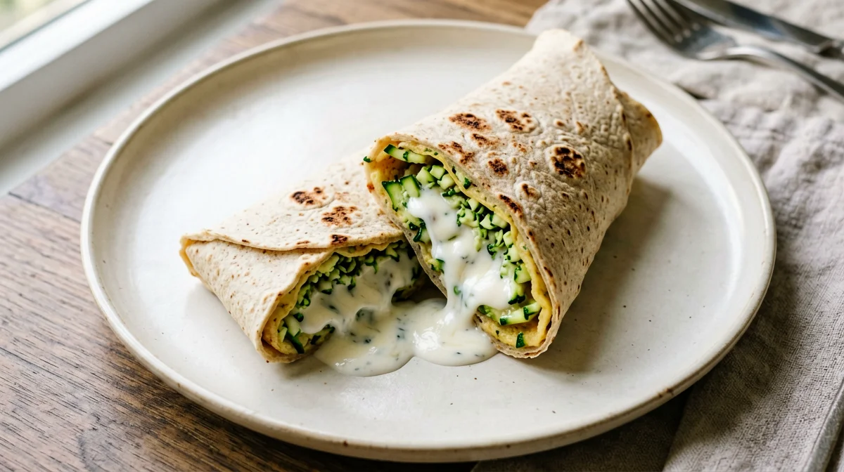 Wrap integrale con frittatina di zucchine e stracchino