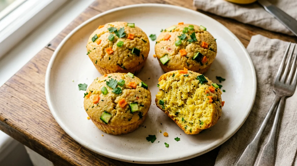 Muffin salati vegani di ceci e verdure