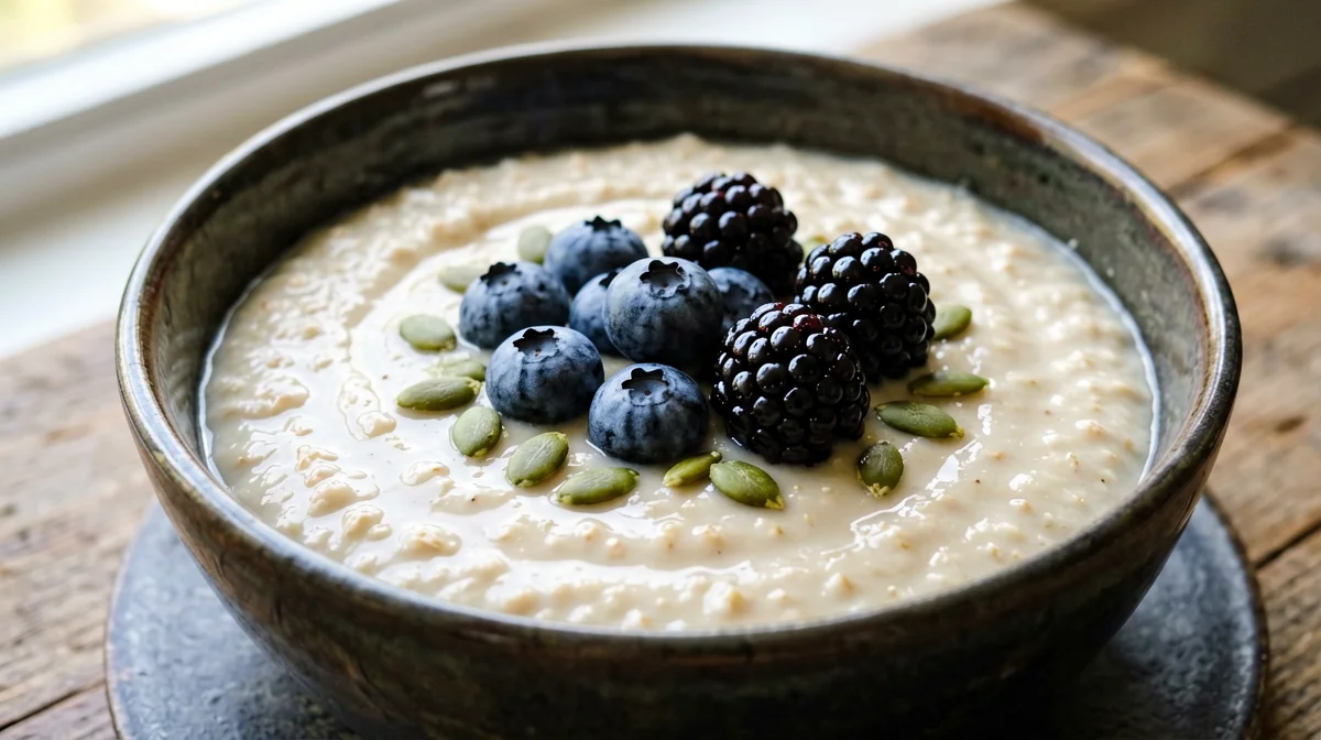 Porridge scozzese con frutti di bosco e semi di zucca