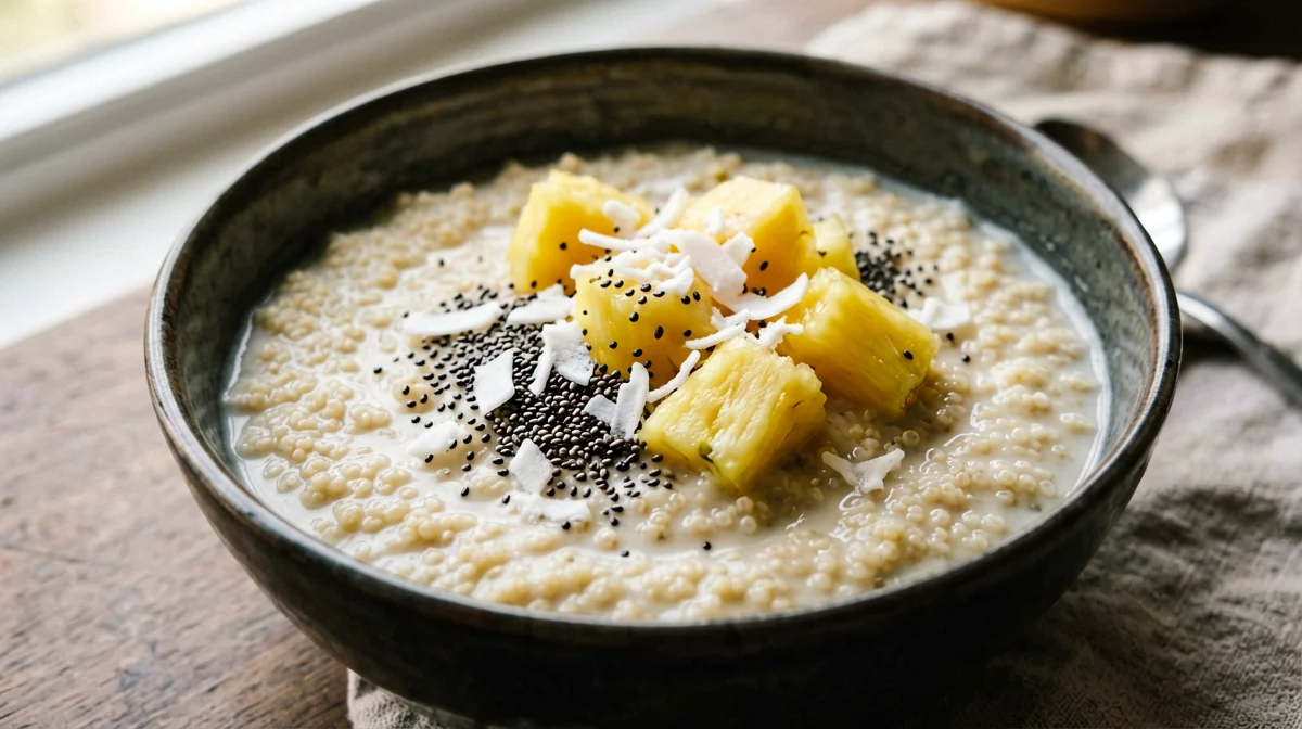 Porridge di quinoa al cocco con ananas