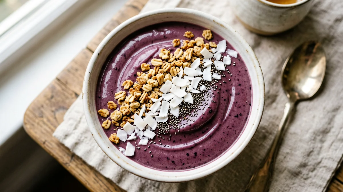 Açaí-style bowl ai frutti di bosco con granola