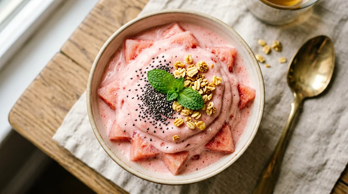 Smoothie bowl di anguria e fragole con skyr