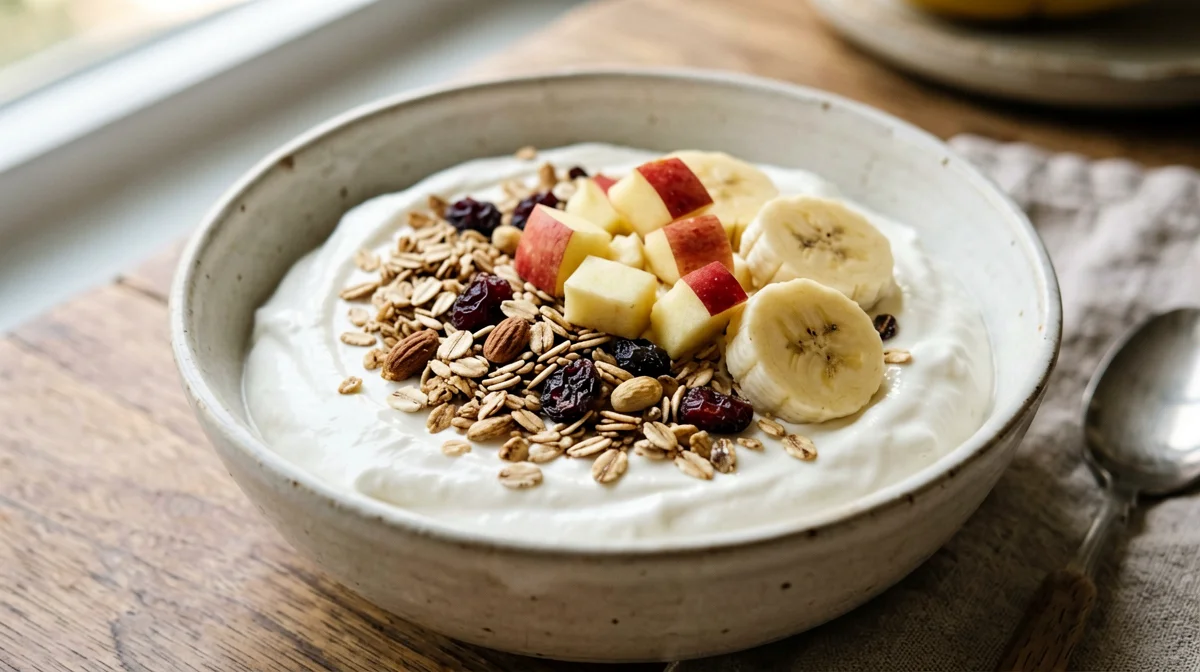 Muesli bowl tedesca con quark e frutta