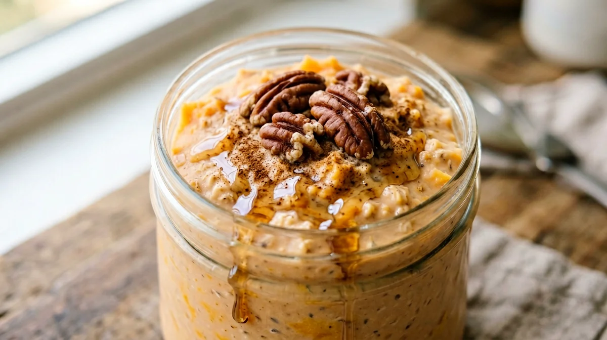 Overnight oats alla zucca e noci pecan