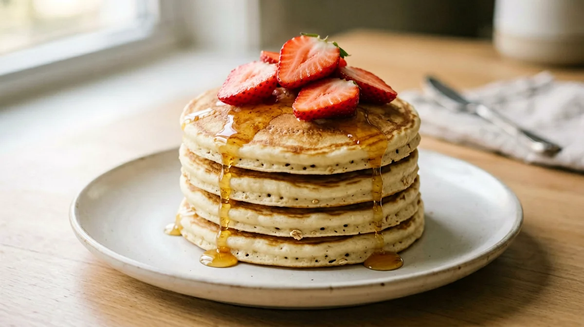 Pancake proteici al quark con fragole
