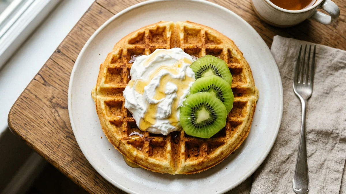 Wholemeal waffles with Greek yogurt and fruit