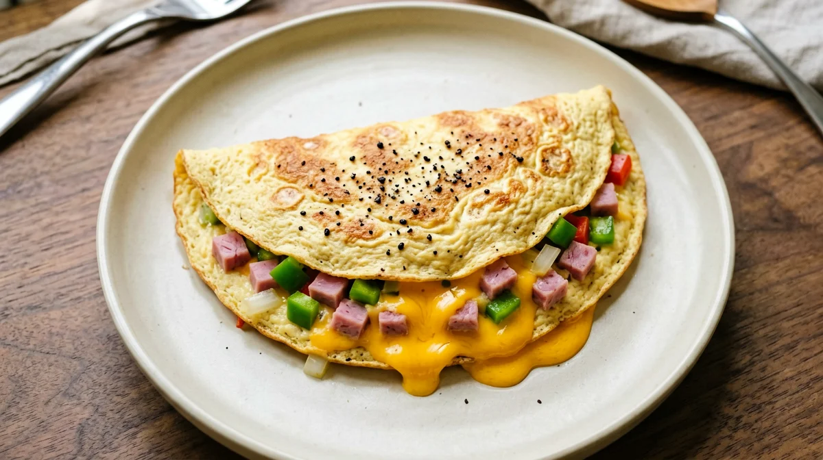 Denver omelette with ham, peppers and onion
