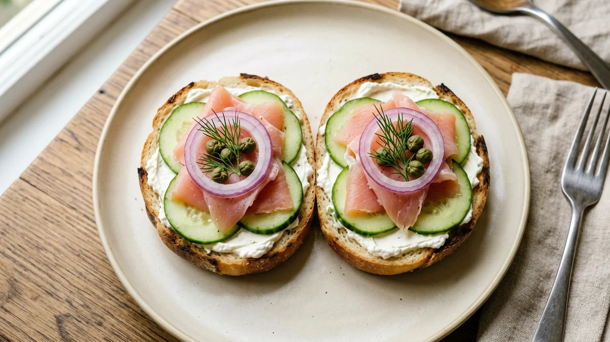 Bagel con salmone affumicato e formaggio light