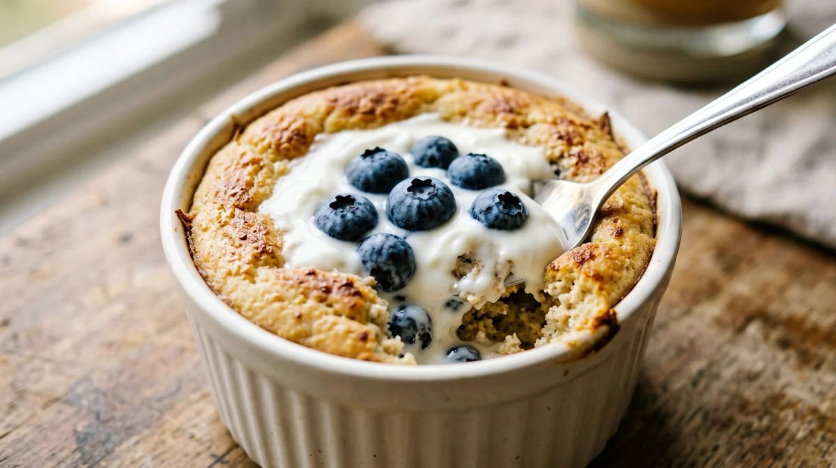 Baked oats ai mirtilli con cuore cremoso
