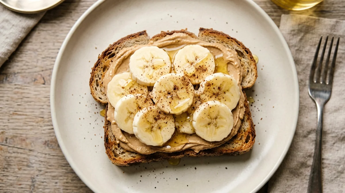 Elvis toast with peanut butter and banana