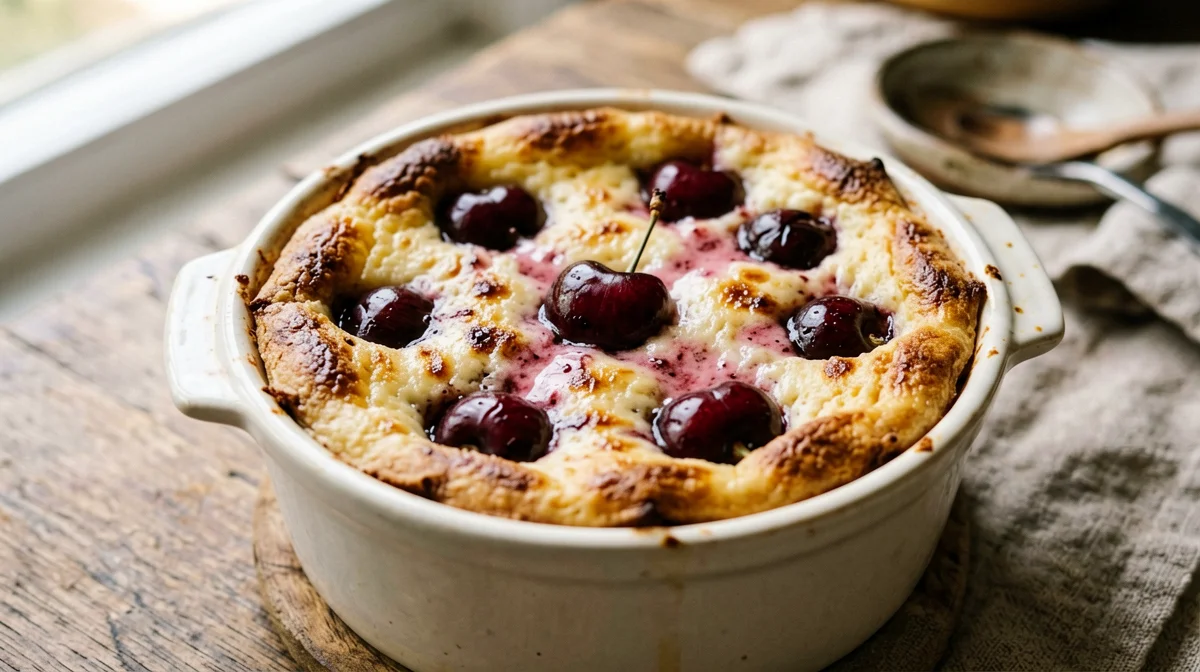Single-serve cherry clafoutis