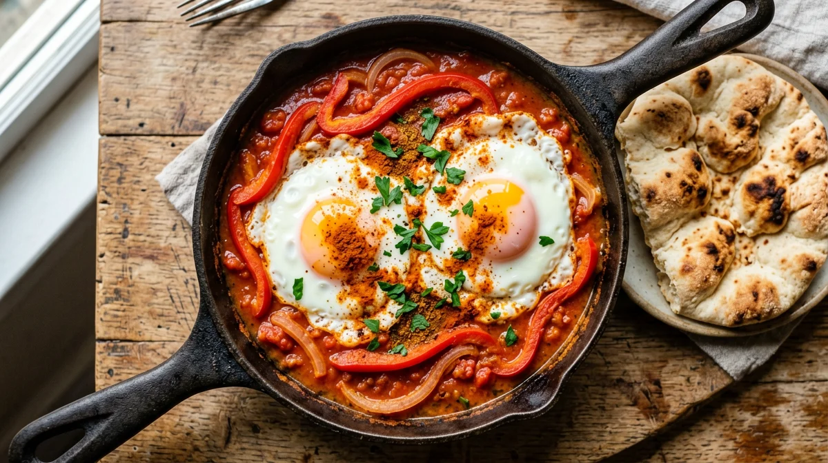 Shakshuka classica con pane pita integrale